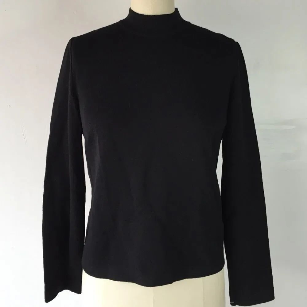 St. John black knit sweater petite medium